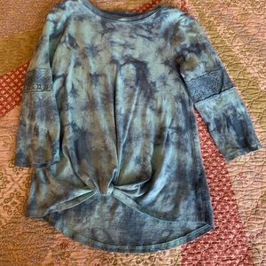 Girls tie-dye twist front top